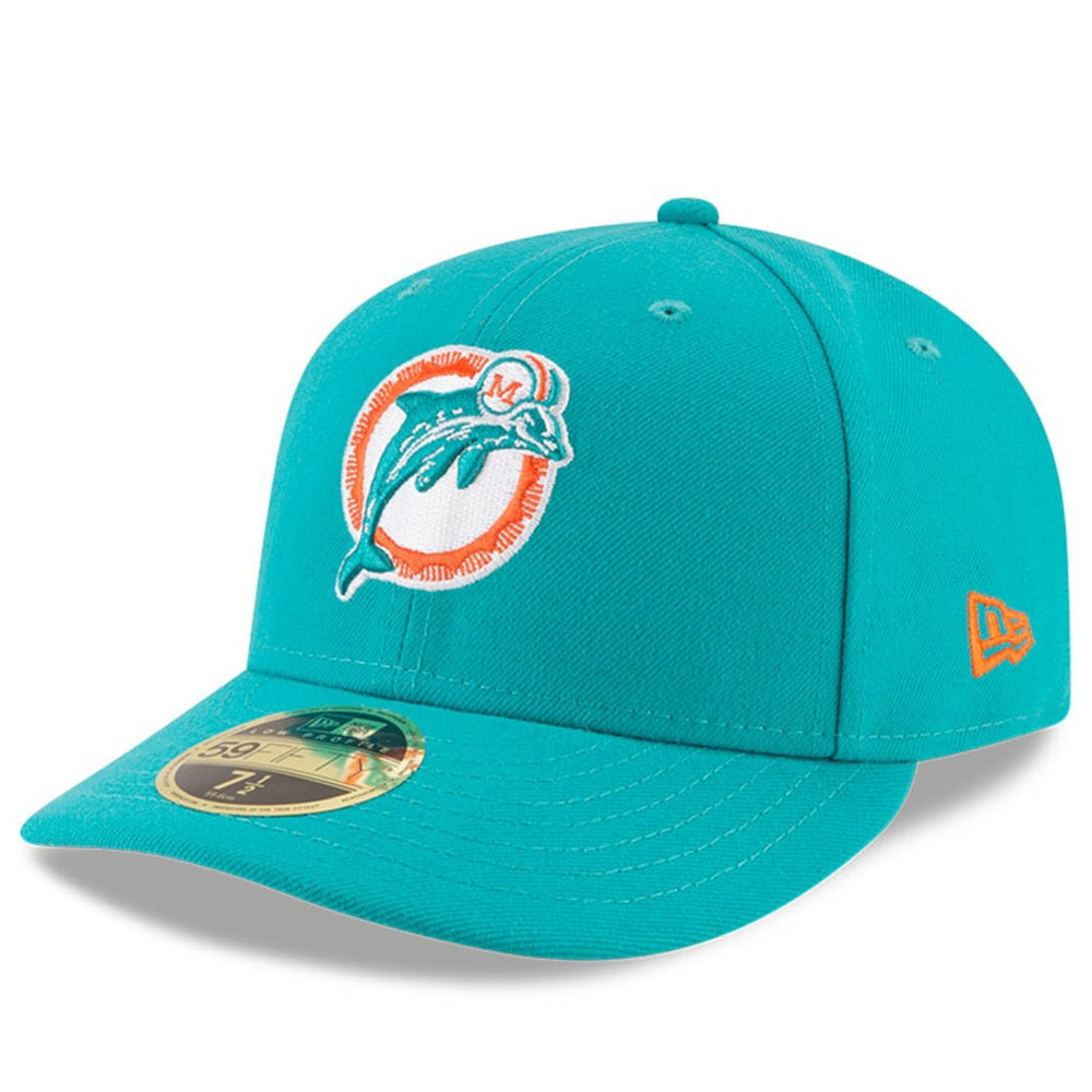 Miami Dolphins New Era Omaha Throwback Low Profile 59FIFTY Fitted Hat Aqua | NFL