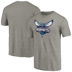 Charlotte Hornets Distressed Team Logo Tri-Blend T-Shirt Heather Gray - NBA