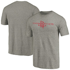Houston Rockets Distressed Team Logo Tri-Blend T-Shirt Heather Gray - NBA