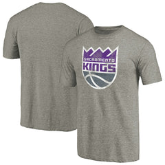 Sacramento Kings Distressed Team Logo Tri-Blend T-Shirt Heather Gray - NBA