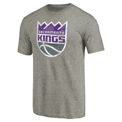 Sacramento Kings Distressed Team Logo Tri-Blend T-Shirt Heather Gray - NBA