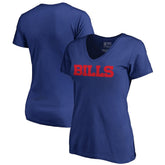 Buffalo Bills Women's Wordmark V-Neck T-Shirt Royal | NFL