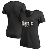 Cincinnati Bengals Women's Arriba V-Neck T-Shirt Black | NFL