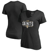New Orleans Saints Women's Arriba V-Neck T-Shirt Black | NFL
