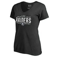 Las Vegas Raiders Women's Arriba V-Neck T-Shirt Black | NFL
