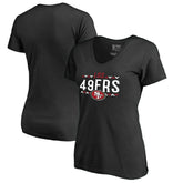 San Francisco 49ers Women's Arriba V-Neck T-Shirt Black | NFL