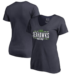 Seattle Seahawks Women's Arriba V-Neck T-Shirt Navy | NFL