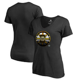 Boston Bruins Women's Midnight Mascot V-Neck T-Shirt - Black - NHL