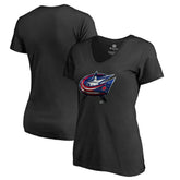 Columbus Blue Jackets Women's Midnight Mascot V-Neck T-Shirt - Black - NHL