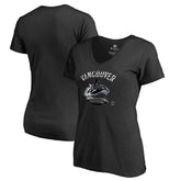 Vancouver Canucks Women's Midnight Mascot V-Neck T-Shirt - Black - NHL