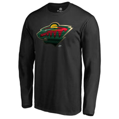 Minnesota Wild Midnight Mascot Long Sleeve T-Shirt - Black - NHL