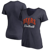 Chicago Bears Women's Victory Script V-Neck T-Shirt -Navy | NFL