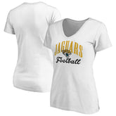 Jacksonville Jaguars Women's Victory Script V-Neck T-Shirt -White | NFL