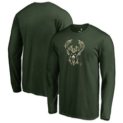 Milwaukee Bucks Splatter Logo Long Sleeve T-Shirt Green - NBA