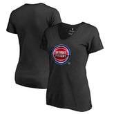 Detroit Pistons Women's Midnight Mascot V-Neck T-Shirt Black - NBA