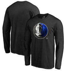 Dallas Mavericks Midnight Mascot Long Sleeve T-Shirt Black - NBA