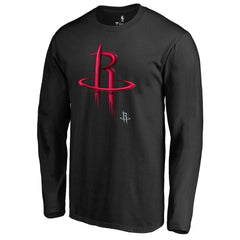 Houston Rockets Midnight Mascot Long Sleeve T-Shirt Black - NBA