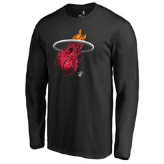 Miami Heat Midnight Mascot Long Sleeve T-Shirt Black - NBA