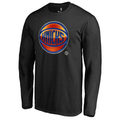 New York Knicks Midnight Mascot Long Sleeve T-Shirt Black - NBA