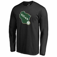Milwaukee Bucks Alternate Logo Long Sleeve T-Shirt Black - NBA
