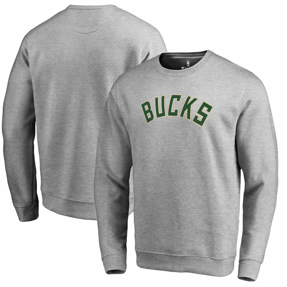 Milwaukee Bucks Wordmark Pullover Sweatshirt Heathered Gray - NBA