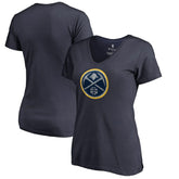 Denver Nuggets Women's Static Logo V-Neck T-Shirt Navy - NBA
