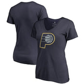 Indiana Pacers Women's Static Logo V-Neck T-Shirt Navy - NBA