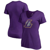 Los Angeles Lakers Women's Static Logo V-Neck T-Shirt Purple - NBA