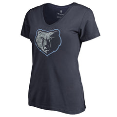 Memphis Grizzlies Women's Static Logo V-Neck T-Shirt Navy - NBA