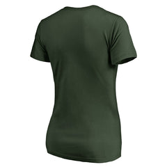Milwaukee Bucks Women's Static Logo V-Neck T-Shirt Green - NBA