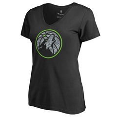 Minnesota Timberwolves Women's Static Logo V-Neck T-Shirt Black - NBA