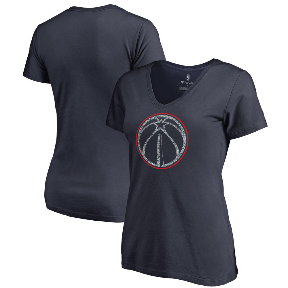 Washington Wizards Women's Static Logo V-Neck T-Shirt Navy - NBA