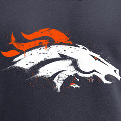 Denver Broncos Splatter Logo Pullover Hoodie Navy | NFL