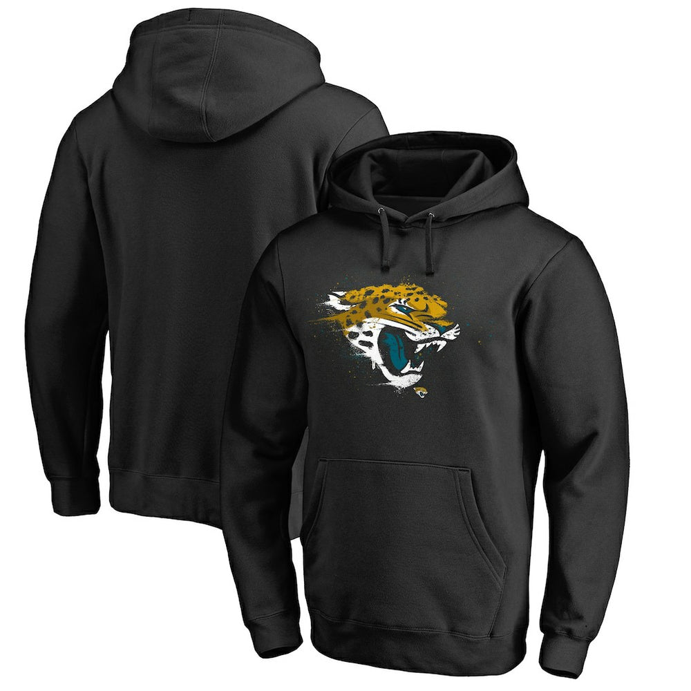 Jacksonville Jaguars Splatter Logo Pullover Hoodie Black | NFL