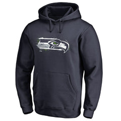 Seattle Seahawks Splatter Logo Pullover Hoodie College Navy | NFL
