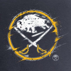 Buffalo Sabres Women's Splatter Logo V-Neck T-Shirt - Navy - NHL