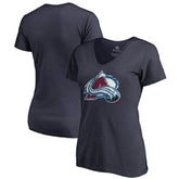 Colorado Avalanche Women's Splatter Logo V-Neck T-Shirt - Navy - NHL