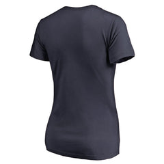 Edmonton Oilers Women's Splatter Logo V-Neck T-Shirt - Navy - NHL