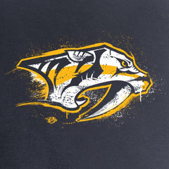 Nashville Predators Women's Splatter Logo V-Neck T-Shirt - Navy - NHL