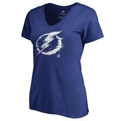 Tampa Bay Lightning Women's Splatter Logo V-Neck T-Shirt - Blue - NHL