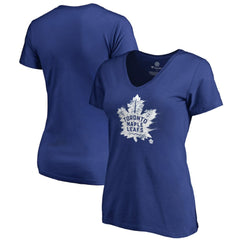 Toronto Maple Leafs Women's Splatter Logo V-Neck T-Shirt - Royal - NHL