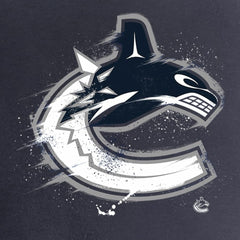 Vancouver Canucks Women's Splatter Logo V-Neck T-Shirt - Navy - NHL
