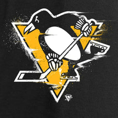 Pittsburgh Penguins Women's Splatter Logo V-Neck Long Sleeve T-Shirt - Black - NHL