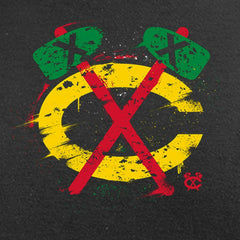 Chicago Blackhawks Splatter Logo Long Sleeve T-Shirt - Black - NHL