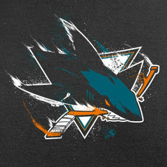 San Jose Sharks Splatter Logo Long Sleeve T-Shirt - Black - NHL