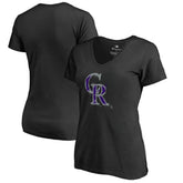 Colorado Rockies Women's Splatter Logo V-Neck T-Shirt - MLB