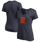 Detroit Tigers Women's Splatter Logo V-Neck T-Shirt - MLB