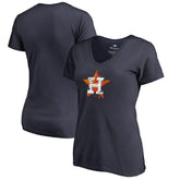 Houston Astros Women's Splatter Logo V-Neck T-Shirt - MLB