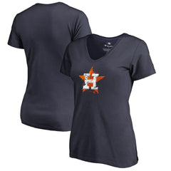 Houston Astros Women's Splatter Logo V-Neck T-Shirt - MLB