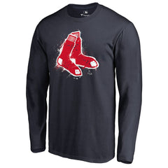 Boston Red Sox Splatter Logo Long Sleeve T-Shirt - MLB